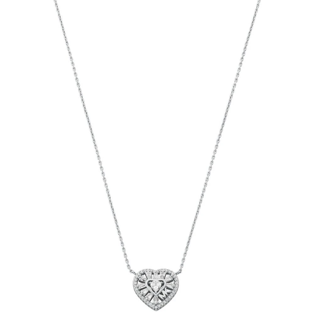 商品Michael Kors|Sterling Silver or 14k Rose Gold-plated Sterling Silver Tapered Baguette Heart Pendant Necklace,价格¥786,第1张图片