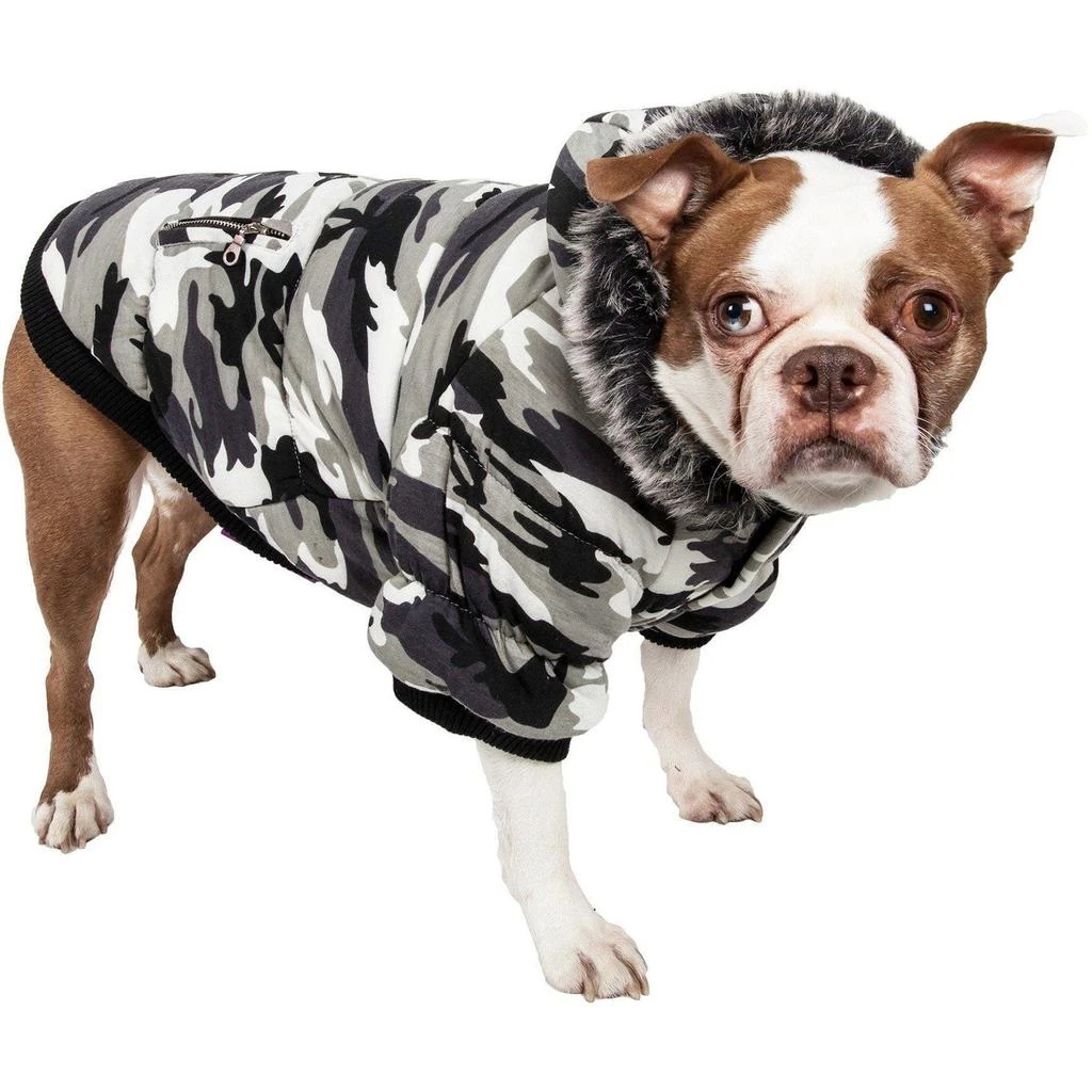 商品Pet Life|Classic Metallic Fashion 3M Insulated Dog Coat Parka  w/ Removable Hood,价格¥252,第2张图片详细描述