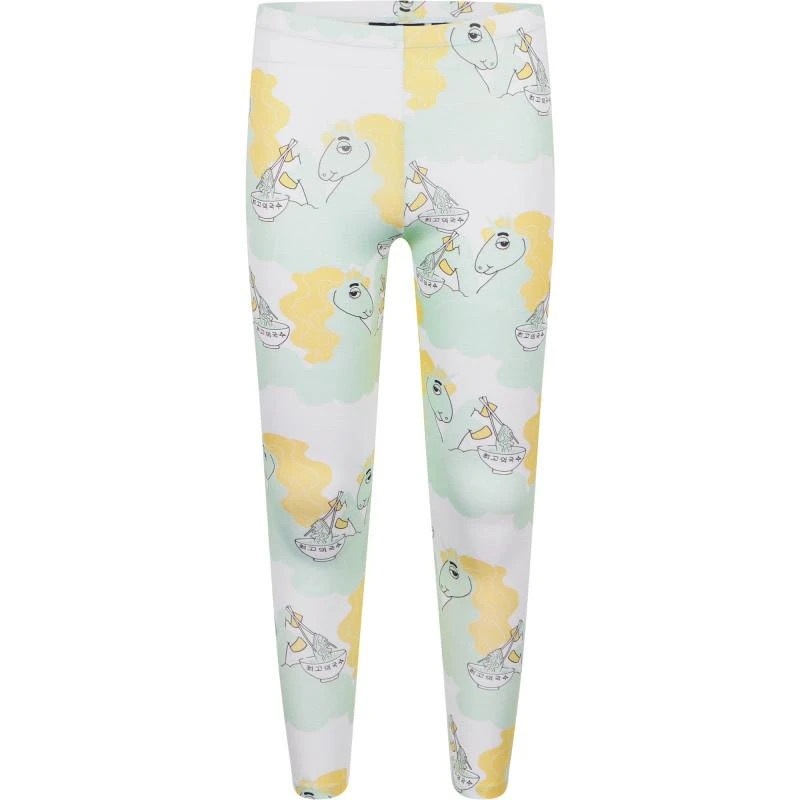 商品Mini Rodini|Unicorn noodles print leggings in light green,价格¥406,第1张图片