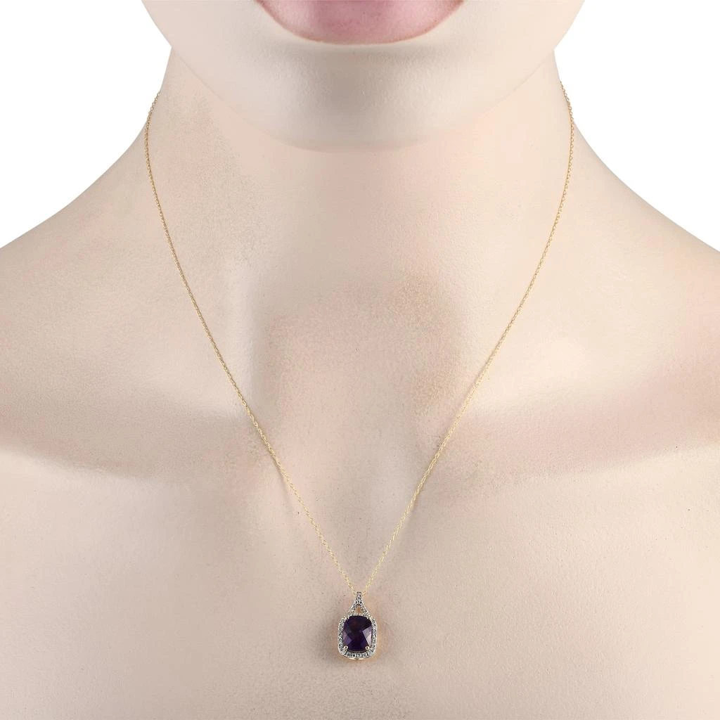 商品LB Exclusive|14K Yellow Gold 0.13ct Diamond and Amethyst Pendant Necklace PD4-15472YAM,价格¥3025,第2张图片详细描述