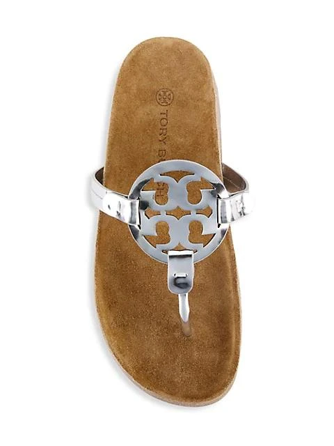 商品Tory Burch|Miller Cloud Metallic Leather Thong Sandals,价格¥750,第5张图片详细描述