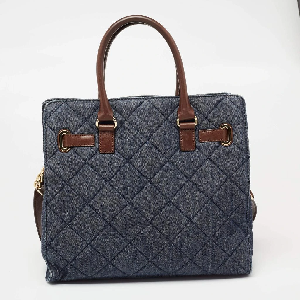 商品[二手商品] Michael Kors|MICHAEL Michael Kors Blue Quilted Denim Large Hamilton North South Tote,价格¥811,第4张图片详细描述