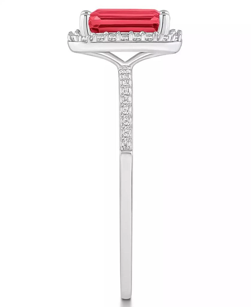 商品Macy's|Lab-Grown Ruby (2 ct. t.w.) and Lab-Grown Sapphire (1/4 ct. t.w.) Halo Ring in 10K White Gold,价格¥3351,第4张图片详细描述