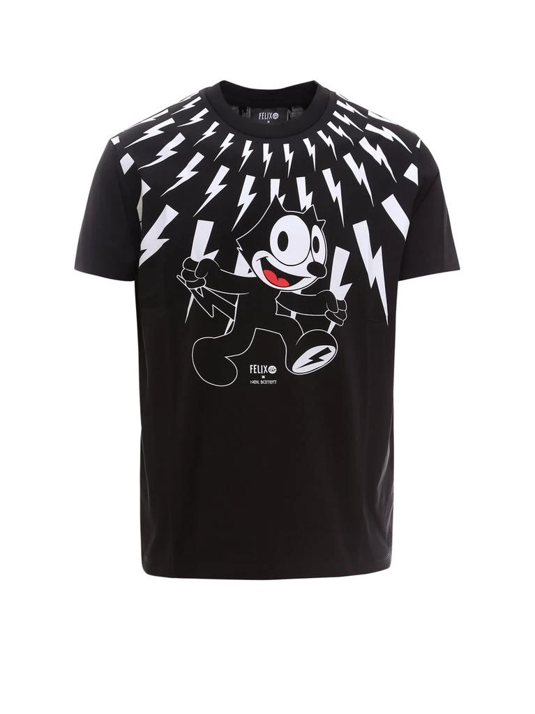 商品Neil Barrett|Neil Barrett X Felix The Cat Printed Crewneck T-Shirt,价格¥1556,第1张图片