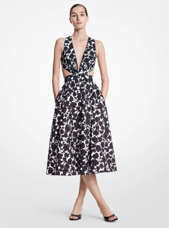 商品Michael Kors|Floral Cotton and Silk Faille Cutout Dress,价格¥6273,第1张图片