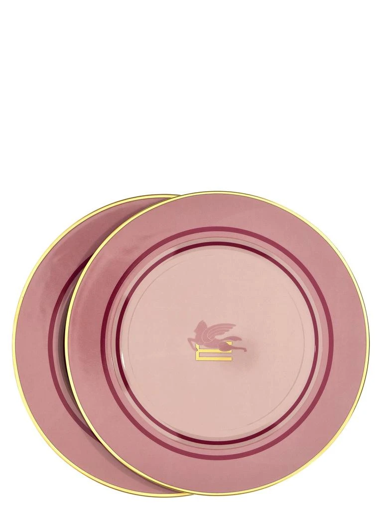 商品Etro Home|Logo Placeholder 2-Plate Set Plates Pink,价格¥2398,第1张图片