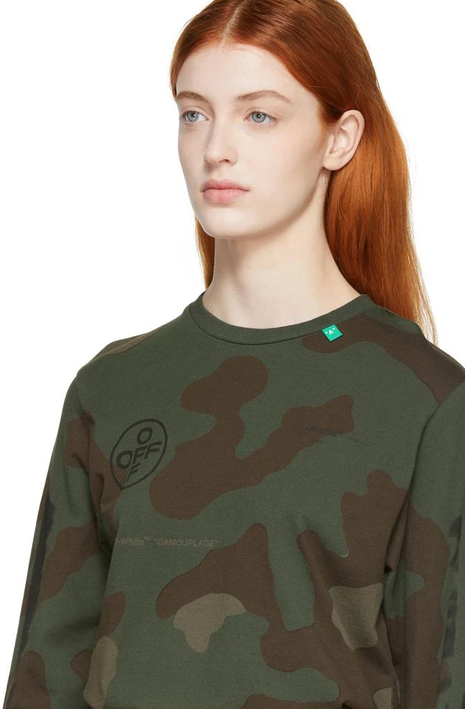 商品Off-White|Green & Brown Camo Stencil Long Sleeve T-Shirt,价格¥2142,第4张图片详细描述