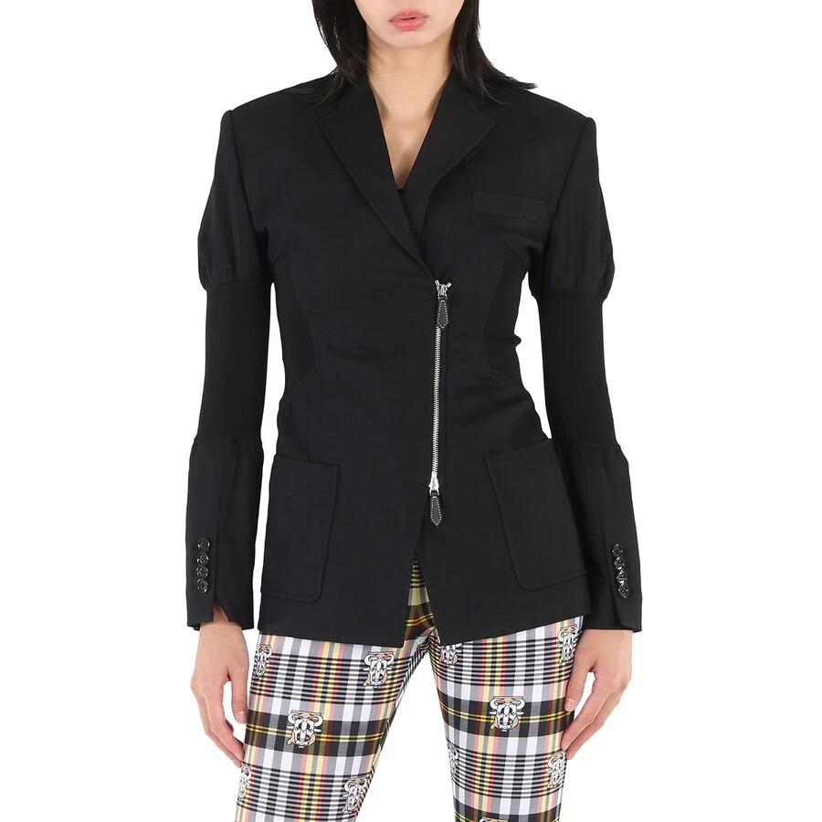 商品Burberry|Ladies Black Technical Twill Reconstructed Blazer,价格¥4981,第1张图片