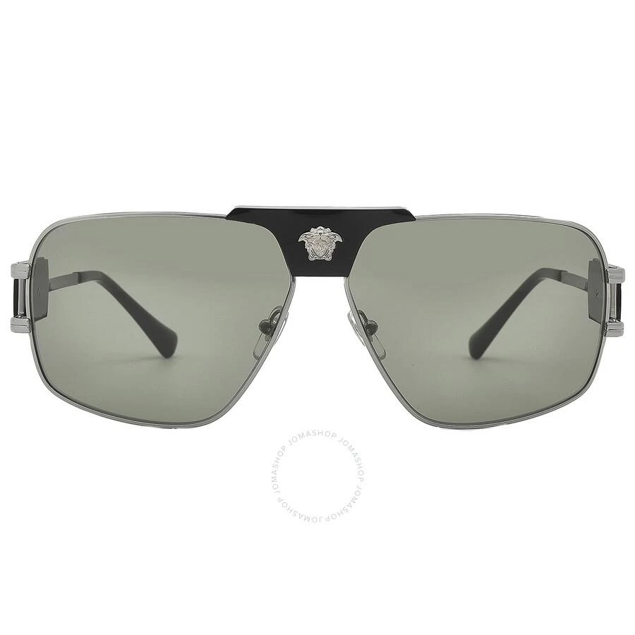 商品Versace|Green Navigator Men's Sunglasses VE2251 1001/2 63,价格¥811,第1张图片