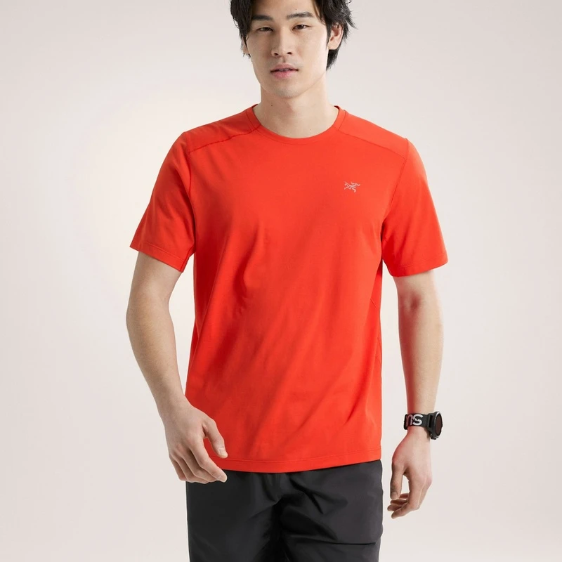 商品Arc'teryx|ARC TERYX/始祖鸟 CORMAC CREW男士橙色聚酯纤维短袖T恤,价格¥536,第1张图片