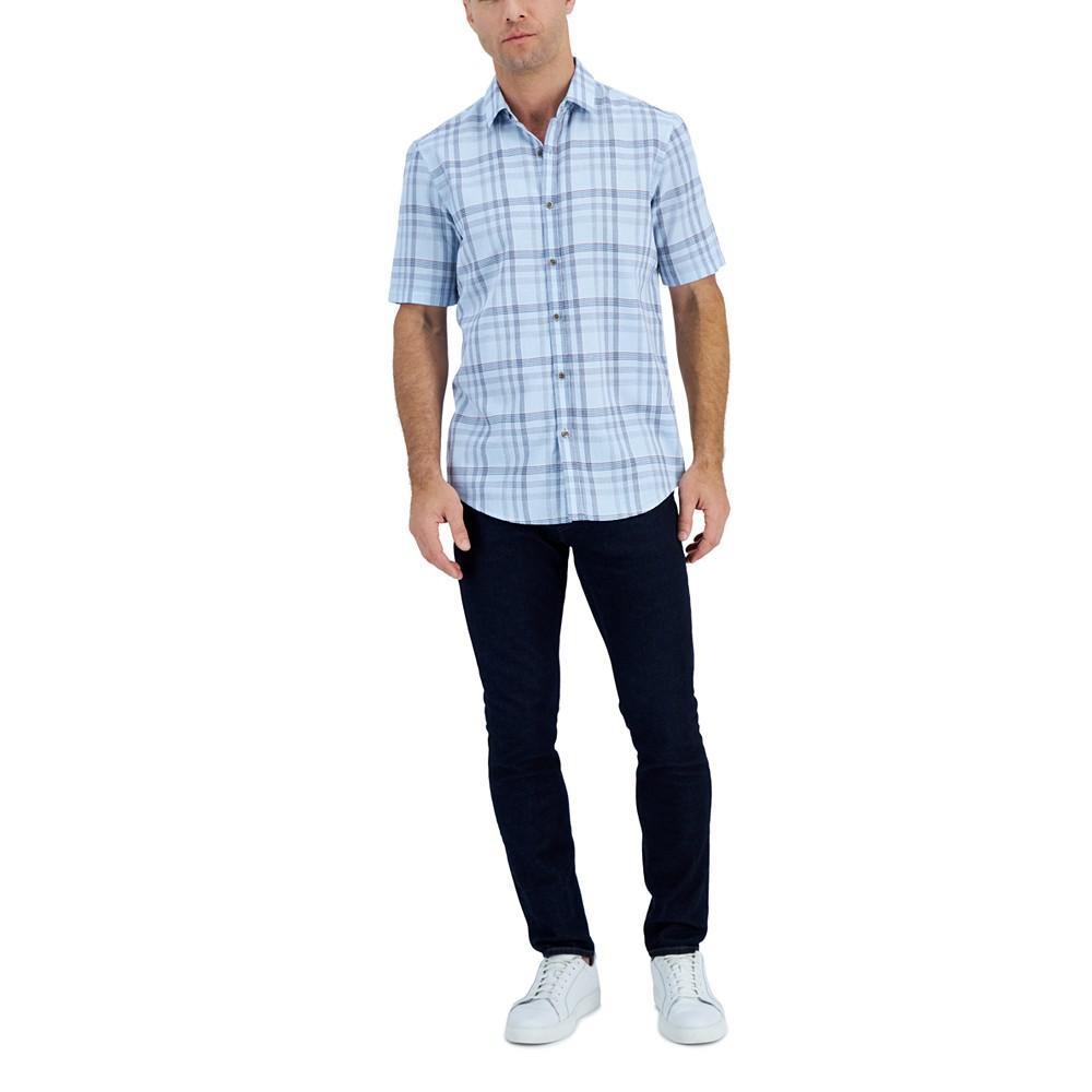商品Alfani|Men's Short-Sleeve Tillo Plaid Shirt, Created for Macy's,价格¥179,第1张图片
