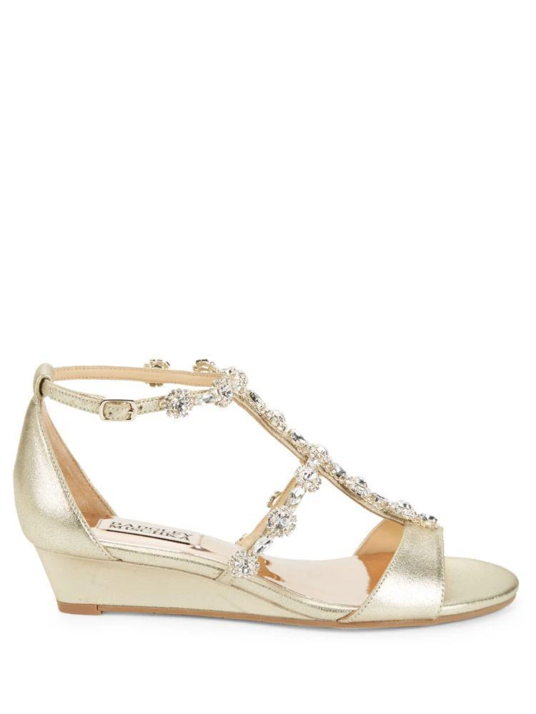 商品Badgley Mischka|Terry II Embellished Wedge Sandals,价格¥434,第4张图片详细描述