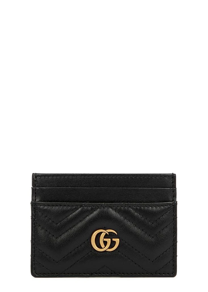 商品Gucci|GG Marmont black leather card holder,价格¥2062,第1张图片