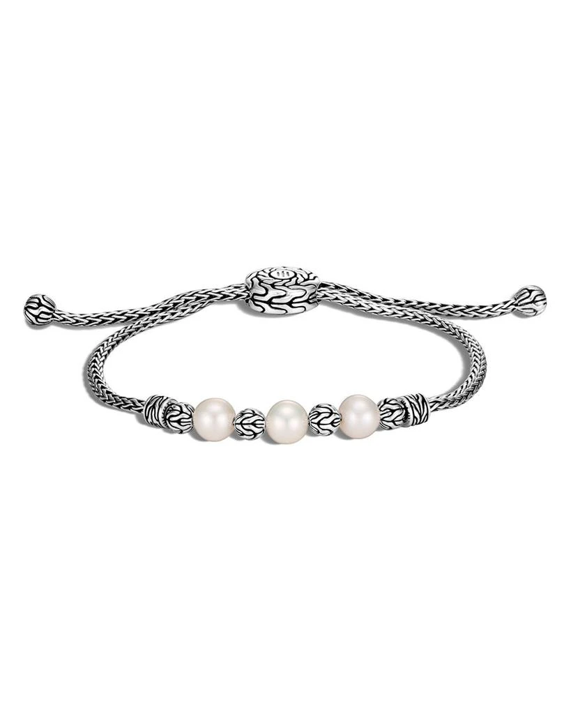 商品John Hardy|Sterling Silver Classic Chain Cultured Freshwater Pearl Slider Bracelet,价格¥3701,第1张图片详细描述
