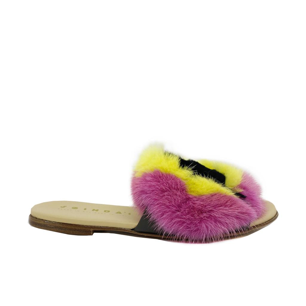 Joshua Sanders Mink Fur Slide Sandals商品第1张图片规格展示