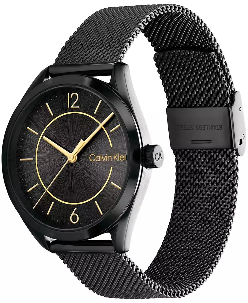 商品Calvin Klein|Women's Black Stainless Steel Mesh Bracelet Watch 36mm,价格¥858,第2张图片详细描述