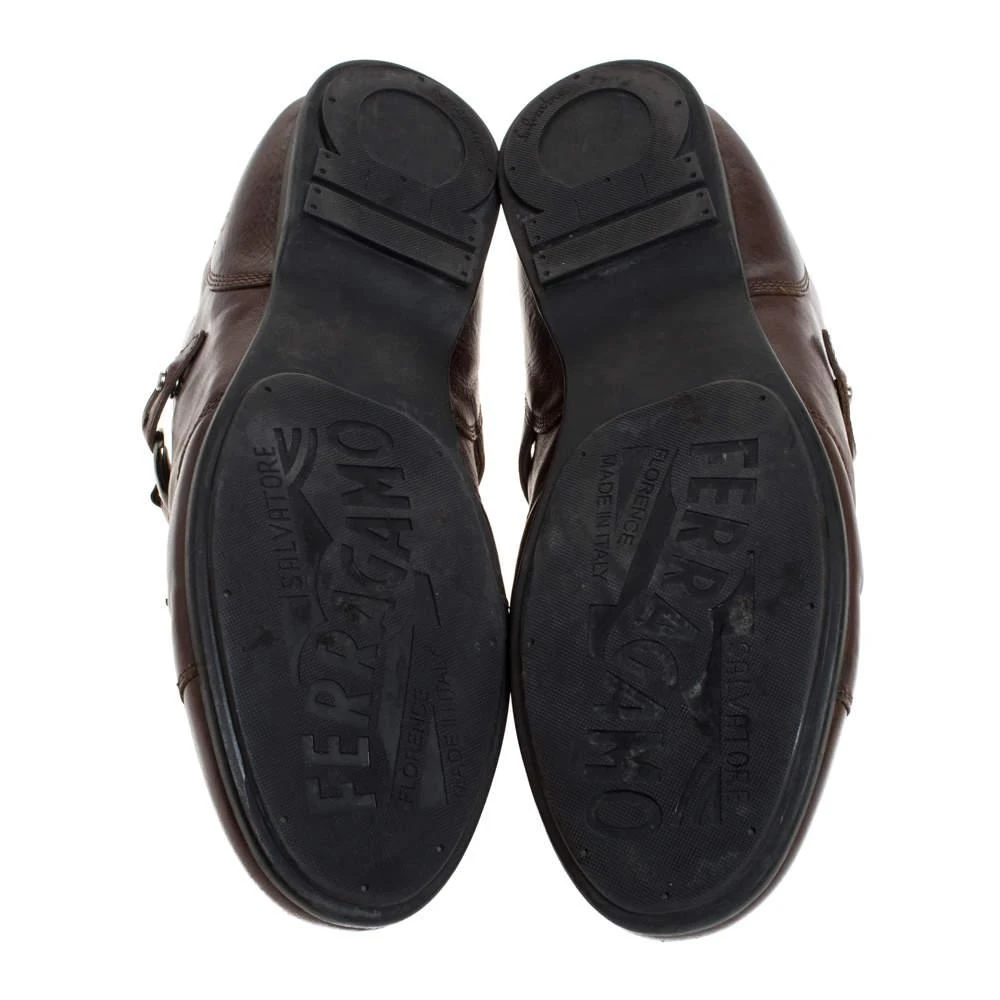 Salvatore Ferragamo Brown Leather Low Top Sneakers Size 45.5 商品