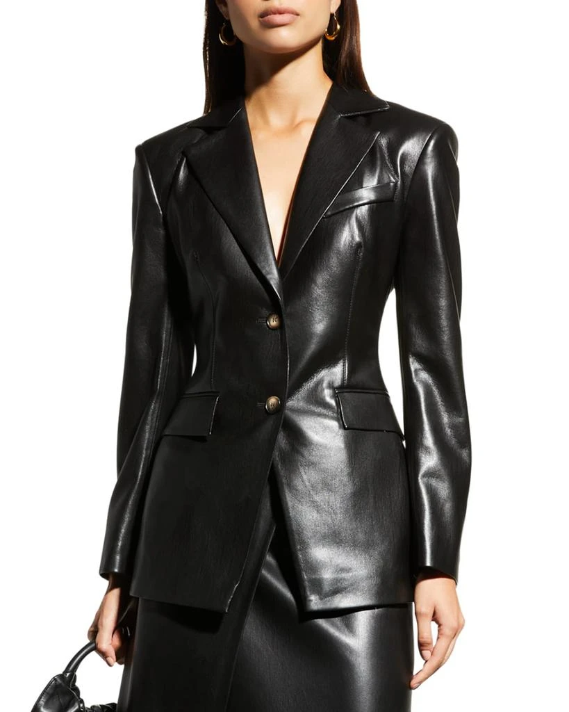 商品Nanushka|Hathi Single-Breasted Faux Leather Blazer,价格¥4662,第4张图片详细描述