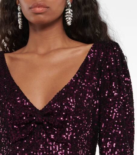 商品CAROLINE CONSTAS|Taylor sequined v-neck top,价格¥1715,第4张图片详细描述