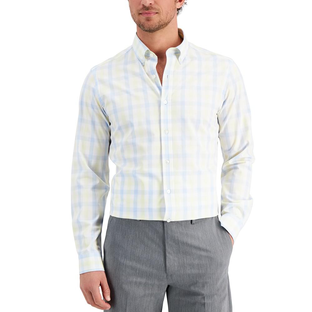 Men's Slim Fit 4-Way Stretch Gingham Dress Shirt, Created for Macy's商品第1张图片规格展示