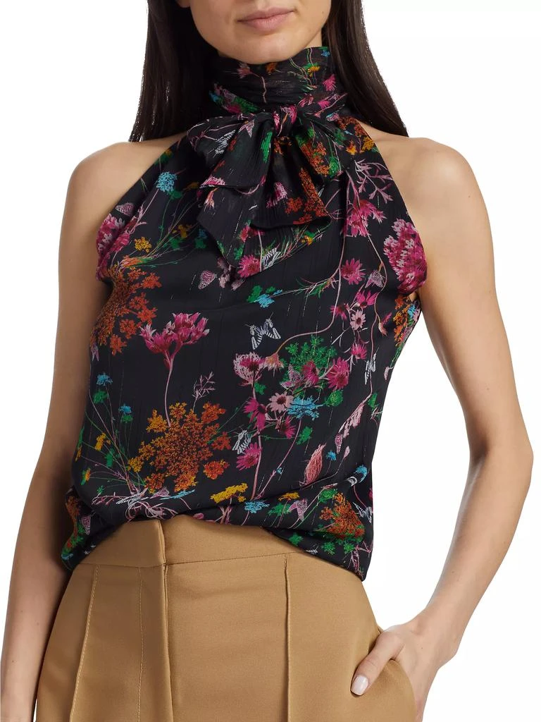 Floral Chiffon Tie-Neck Blouse 商品