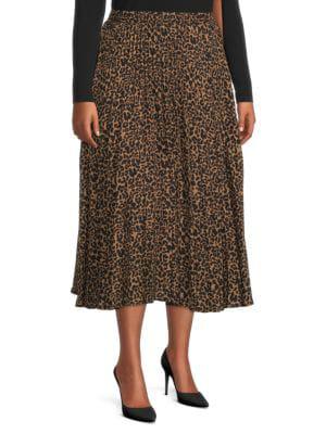 Leopard Print Pleated Skirt商品第1张图片规格展示