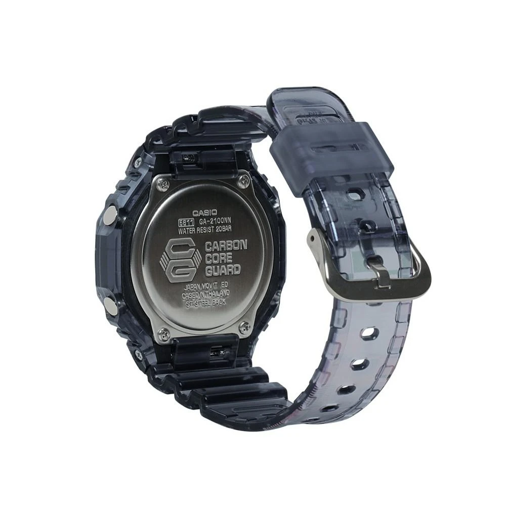 商品G-Shock|Men's Clear Gray and Purple Skeleton Resin Band Watch 45.4mm, GA2100NN-1A,价格¥1046,第3张图片详细描述