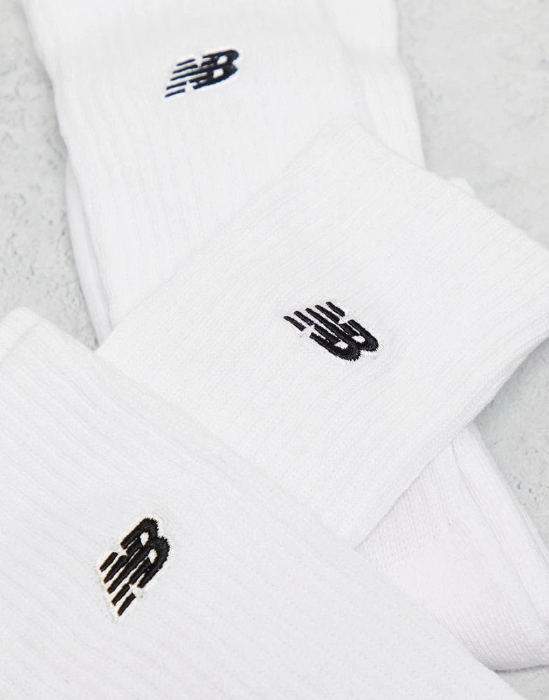 商品New Balance|New Balance embroidered logo crew socks 3 pack in white,价格¥147,第4张图片详细描述