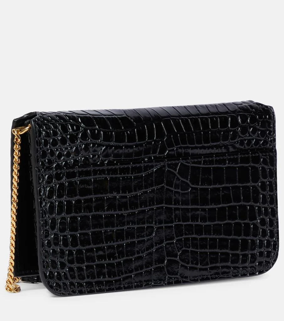 商品Yves Saint Laurent|Croc-effect leather wallet on chain,价格¥5507,第4张图片详细描述