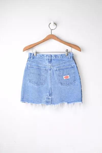 Vintage Y2k Revolt Striped Mid Wash Denim Mini Skirt商品第3张图片规格展示