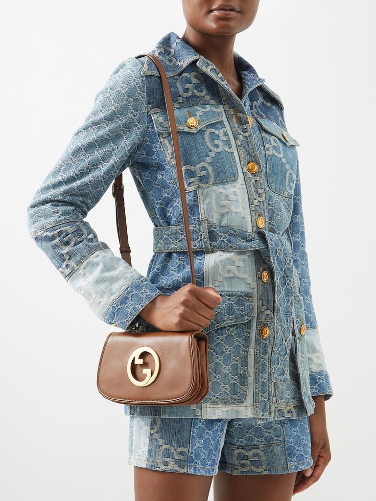 商品Gucci|New Blondie small Web-stripe leather shoulder bag,价格¥16259,第5张图片详细描述