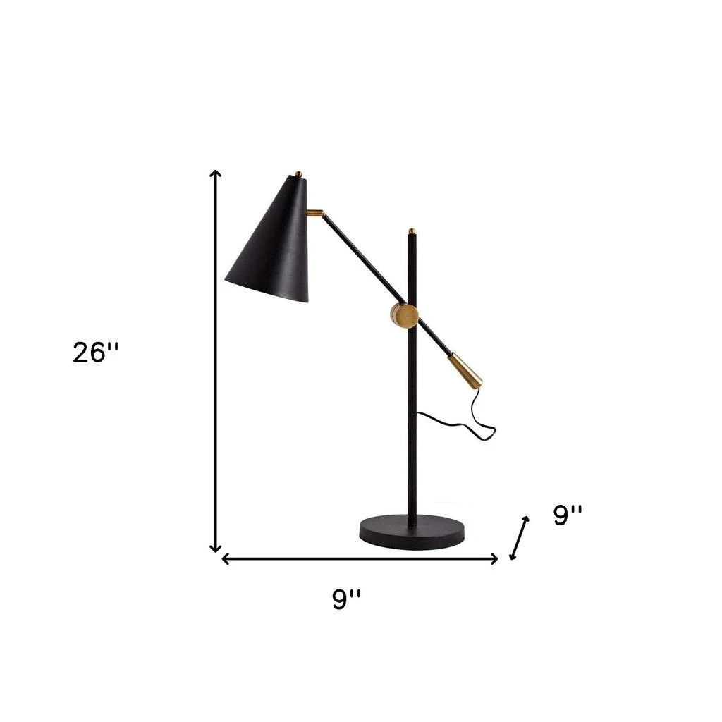商品Hivvago|26" Black Metal Swing Arm With Black Cone Shade,价格¥2830,第4张图片详细描述