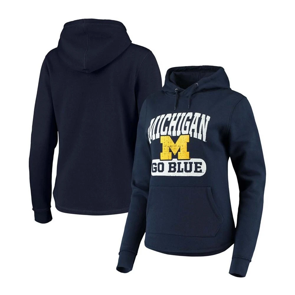 商品Colosseum|Women's Navy Michigan Wolverines Core Crossover Pillbox Pullover Hoodie,价格¥253,第1张图片