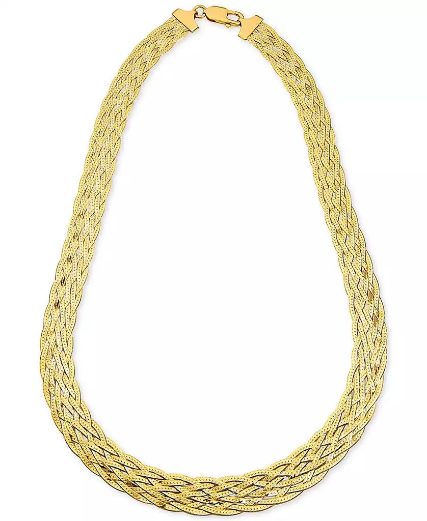 商品Giani Bernini|Braided Chain 18" Statement Necklace in 18k Gold-Plated Sterling Silver, Created for Macy's,价格¥3053,第1张图片