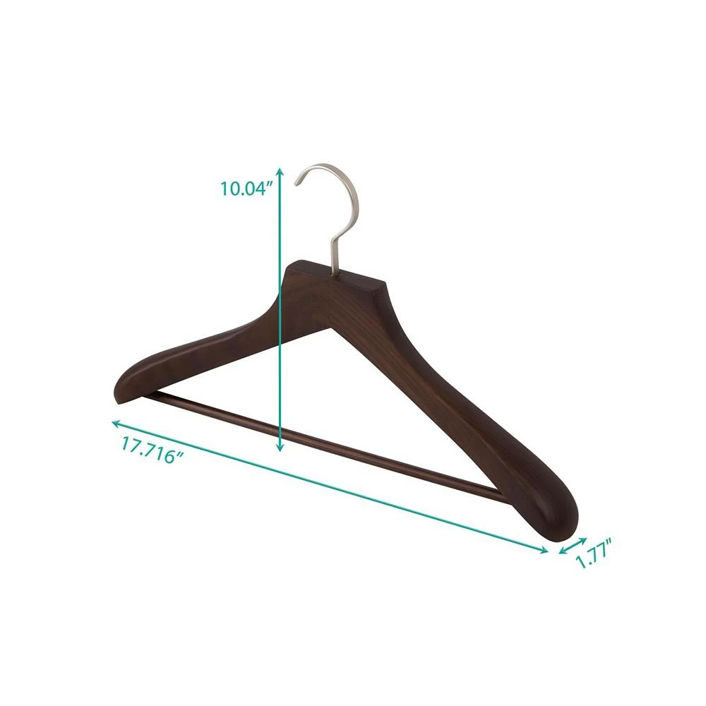 商品East Bank Designs|Hardwood Suit Hanger with Bar, Set of 4,价格¥514,第5张图片详细描述
