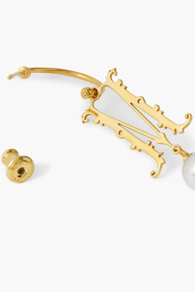 商品Simone Rocha|Initial gold-plated faux pearl earring,价格¥210,第3张图片详细描述