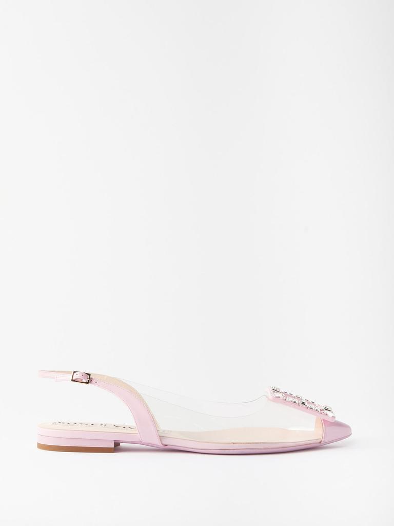 商品Roger Vivier|Gommettine crystal-buckle PVC slingback flats,价格¥5905,第1张图片