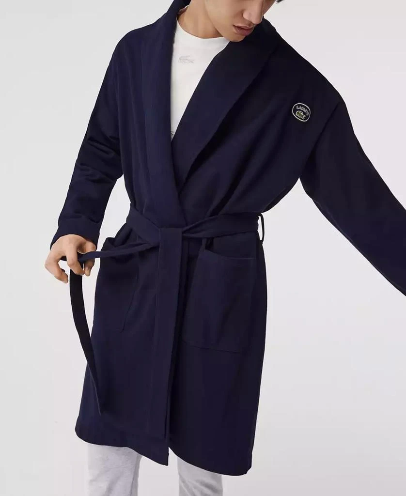 商品Lacoste|Men's Sport-Inspired Textured Badges Cotton Pique Bathrobe,价格¥440,第3张图片详细描述