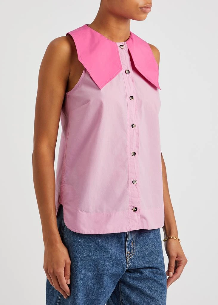 商品Ganni|Pink cotton-poplin shirt,价格¥495,第2张图片详细描述