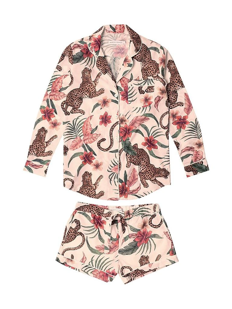 商品Desmond & Dempsey|Soleia Print Cotton Signature Pajama Set,价格¥1438,第1张图片