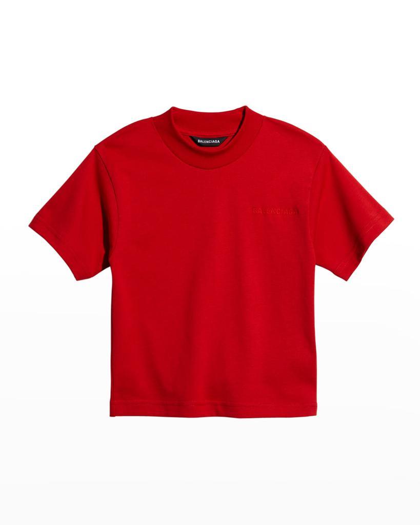 商品Balenciaga|Kid's Tonal Logo Cotton-Blend T-Shirt, Size 2-10,价格¥1439,第1张图片