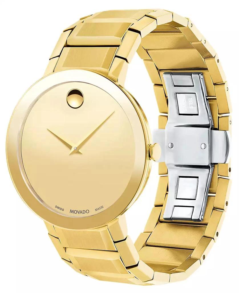 商品Movado|Men's Swiss Sapphire Gold-Tone PVD Stainless Steel Bracelet Watch 39mm,价格¥16270,第4张图片详细描述