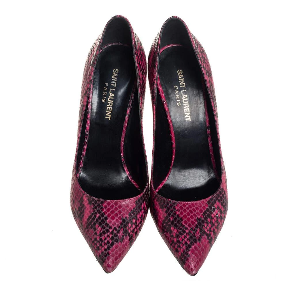 商品[二手商品] Yves Saint Laurent|Saint Laurent Two Tone Python Embossed Leather Pointed Toe Pumps Size 38,价格¥1448,第3张图片详细描述