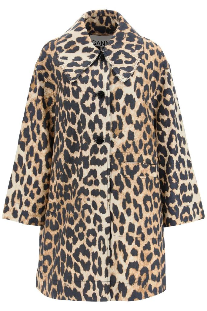 OVERSIZED JACKET IN LEOPARD PRINT CANVAS商品第1张图片规格展示