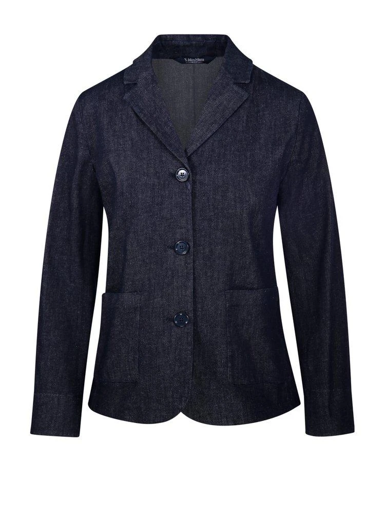 商品Max Mara|'S Max Mara Single-Breasted Long-Sleeved Denim Blazer,价格¥1383,第1张图片