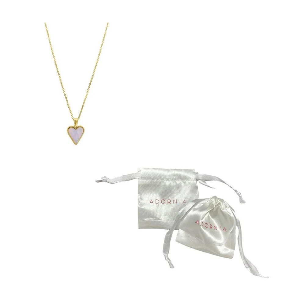 商品ADORNIA|White Mother of Imitation Pearl Heart Adjustable Gold-Tone Pendant Necklace,价格¥185,第2张图片详细描述