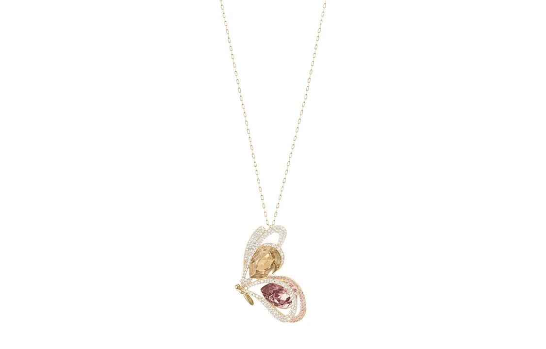 商品[国内直发] Swarovski|施华洛世奇 Chelly系列 蝴蝶效应 浪漫诗意3D超重工立体翩飞蝴蝶造型吊坠项链 女款 金色,价格¥1841,第1张图片
