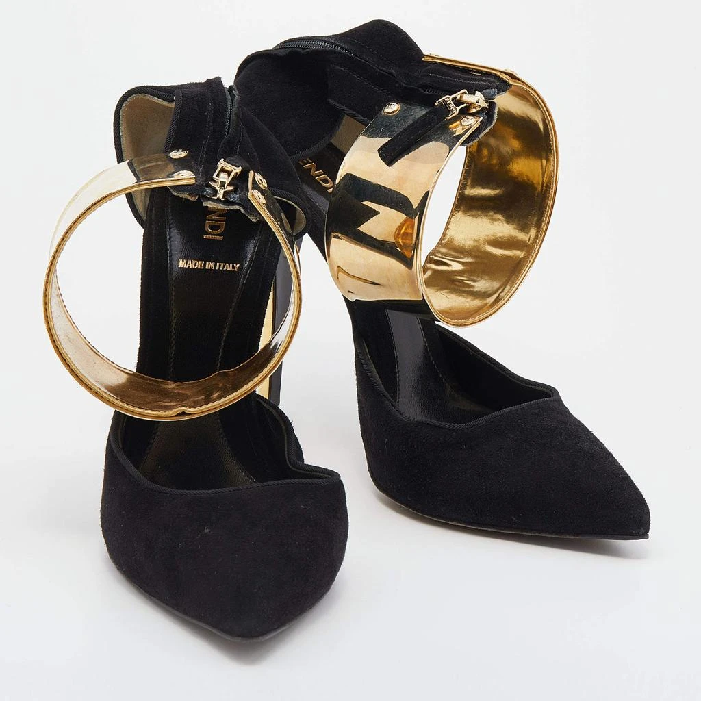 商品[二手商品] Fendi|Fendi Black Suede Ankle Wrap Sandals Size 38,价格¥961,第4张图片详细描述