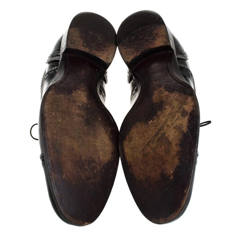 Louis Vuitton Black Patent Leather Lace Up Oxfords Size 41.5 商品
