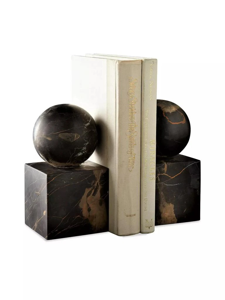 商品Marble Crafter|Apollo Marble Ball On Cube Bookends,价格¥1559,第1张图片